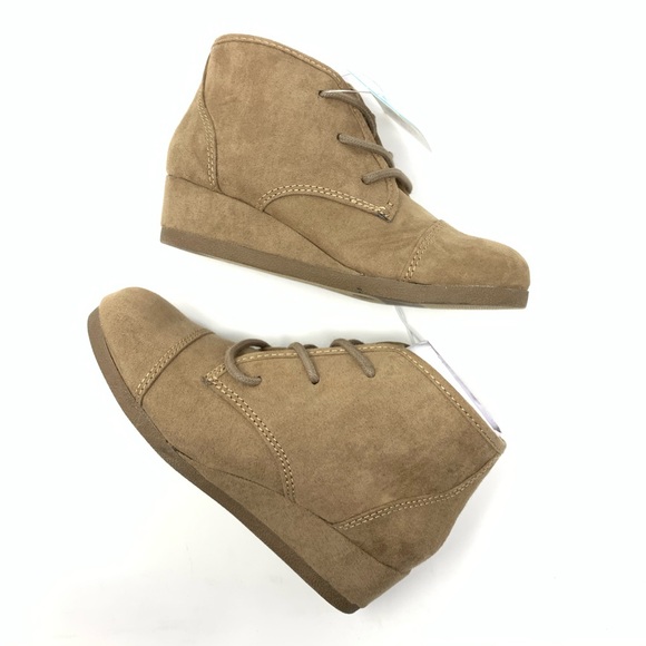 Mad Love Shelby Wedge Lace Up Boots Tan - Picture 7 of 10